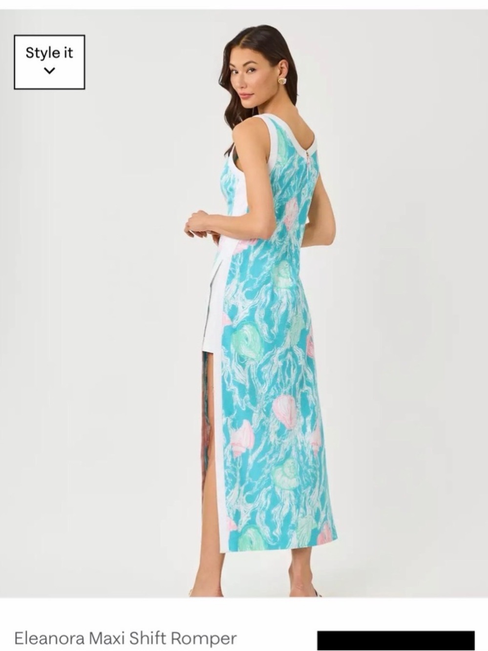 Lilly Pulitzer Capri Blue Eleanora maxi shift romper